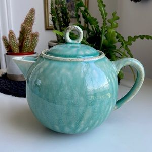 Jars France Tourron Blue Crackle Glaze Tea Pot